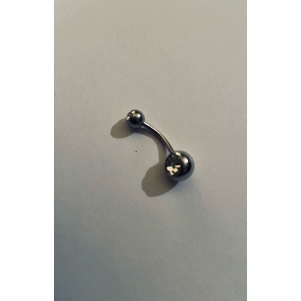 BLING WHITE SAPPHIRE SILVER BELLY RING - Picture 6 of 6
